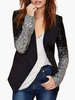 Blazer Femme Veste Noir Manche Longue Veste Printemps Automne
