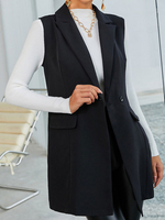 Blazer Gilets Femme à Col Revers Unicolore Blazer Femme