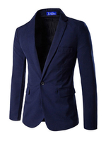Blazer homme marine 2022 Col V Manche longue Blazer homme Casual Veste