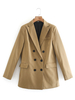 Blazer Manteau Femmes à Col Revers avec Manches Longues Fermeture avec Boutons avec Poches Unicolore