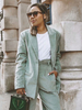 Blazer Manteau Femmes à Col Revers avec Manches Longues Fermeture avec Boutons Unicolore en Velours Côtelés