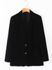 Blazer Manteau Femmes en Velours à Col Revers avec Manches Longues Unicolore Fermeture avec Boutons