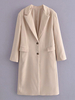 Blazer Mi-long Femme à Col Revers avec Manches Longues avec Boutons Unicolore Blazer Femme