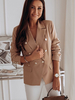 Blazer pour femme noir élégant boutons de col rabattu manches longues en polyester
