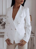 Blazer Pour Femmes Moderne Col Rabattu Boutons Manches Longues