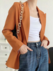 Blazer pour Femmes Veste Chic Col Rabattu Manches Longues Manteau décontractés automne 2021