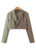 Blazer Taille Haute Femme à Col Revers avec Manches Longues Unicolore Blazer Femme