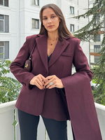 Blazer tendance en polyester pour femme col rabattu poches manches longues
