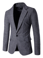 Blazer Tweed 2021 Veste une bouton Casual Blazer homme hiver Casual