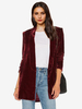 Blazer Veste Femme Élégant Velours Manches Longues