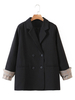 Blazer veste Femmes à Col V avec Manches Longues Fermeture avec Boutonnages avec Poches Blazer veste Femmes