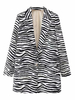 Blazer veste Femmes à Col V Imprimé Animal Bicolores avec Manches Longues avec Poches Blazer veste Femmes