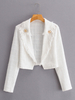 Blazer Veste Manteau Femmes Hivers Taille Haute à Col Revers avec Manches Longues Unicolore avec Franges Décors