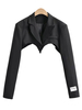 Blazer Veste Taille Haute Femme à Col Revers avec Manches Longues Unicolore Blazer Femme