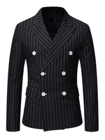 Blazers & Vestes Casual Casual Costumes Stripes Entreprise Casual Grey Black Cool Cool Costumes pour homme