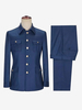 Blazers Vestes Costumes Décontractés Hommes Bleu Marine Foncé Décontractés