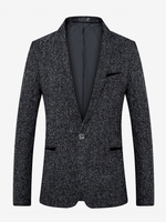 Blazers Vestes Costumes Décontractés Hommes Noir Hiver Coupe Cintré