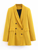 Blazers Vestes Femmes Courts à Col Revers avec Manches Longues avec Poches avec Boutons Unicolore