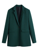 Blazers Vestes Femmes Courts à Col Revers avec Manches Longues avec Poches avec Boutons Unicolore