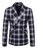 Blazers Vestes Hommes Casuel Costume Manche Longue Plaid Qualité Hommes