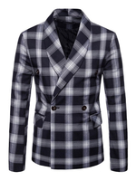 Blazers Vestes Hommes Casuel Costume Manche Longue Plaid Qualité Hommes