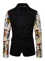 Blazers Vestes Illustrations Chic Manches Longues Attrayants Costumes Décontractés Noirs