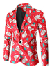 Blazers Vestes Pour Hommes Costumes Décontractés Motif De Noël Costumes De Mode Rouge Manteau