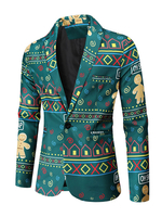 Blazers Vestes Pour Hommes Costumes Décontractés Motif De Noël Vert Costumes Décontractés Cool
