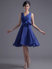 Bleu de demoiselle d’honneur robe fleur dos ouverte courte mousseline de soie robe de mariée