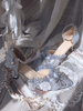 Bleu gris lolita chaussures fleurs dentelle textile talon talon lolita pompes