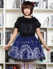 Bleu Lolita Jupe mignonne Lolita dentelle jupe avec une impression de cercle magique Déguisements Halloween