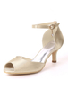 Bleu Mère Chaussures Satin Peep Toe Ankle Strap Mariage Invité Chaussures Chaton Talon De Mariage Chaussures