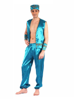 Bleu Tenu Costume Asiatique Arabe Cosplay Déguisements Halloween Hommes