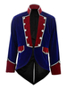 Bleu Vintage Manteau Aristocrat Split Front Boutons Deux Tone Pardessus De Velours Victorien Rétro Costumes Pour Homme