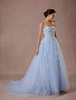 Bleue robe dentelle Tulle chapelle Train robe de mariée Sweetheart bretelles a-ligne luxe princesse Pageant robe de mariée