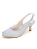 Éblouissante chaussure de mariée en satin à petits talons Escarpin