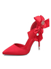 Éblouissante chaussure de mariée en soie et satin à talons aigus avec perles escarpins
