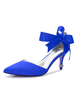 Éblouissante chaussure de mariée en soie et satin à talons prismes avec noeud Escarpin