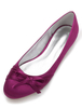 Éblouissante chaussure de mariée en soie et satin Talon plate avec noeud Escarpin