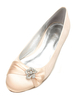 Éblouissante chaussure de mariée en soie et satin Talon plate avec strass Escarpin