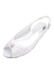 Éblouissante chaussure de mariée en soie et satin Talon plate plissée Escarpin