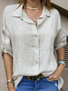 Blouse Chemisier Femme Décontracté avec Manches Longues à Col Revers avec Boutons Unicolore Blouse Femme