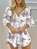 Blouse Chemisier Femme Imprimé à Col Revers avec Manches Longues avec Boutons Coupe Cintrée Blouse Femme