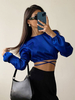 Blouse Chemisier Taille Haute Femme avec Manches Longues Amples Coupe Cintrée Unicolore