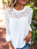 Blouse femme blanche 2021 dentelle chiffon à manches cloche col rond Top