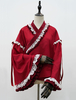 Blouse Lolita en polyester à manches longues bordeaux