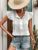 Blouse Volants Manches Boutons Boho-Inspire Summer Casual Blouse