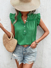 Blouse Volants Manches Boutons Boho-Inspired Summer Casual Blouse