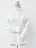 Blouses gothiques lolita haut lolita volants manches longues chemisier rayures chemise lolita blanche