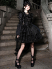 Blouses Gothiques Lolita Volants À Lacets Chemisier Manches Courtes Haut Lolita Chemise Lolita Noire